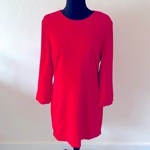 Babaton Red Long-Sleeve Shift Dress